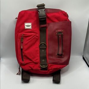 Anvanda Red Backpack Slingbag Adjustable Computer Bag POCKETS